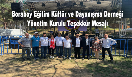 Boraboy Eğitim Kültür ve Dayanışma Derneği-Yönetim Kurulu Teşekkür Mesajı