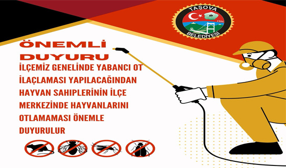Taşova Belediyesi'nden Önemli Duyuru: Yabancı Ot İlaçlaması Yapılacak