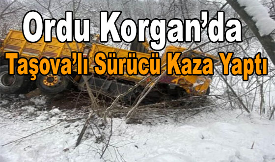 Ordu Korgan’da Taşova’lı Sürücü Kaza Yaptı