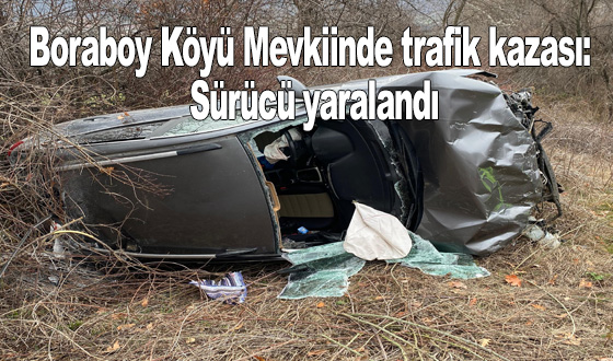 Boraboy Köyü Mevkiinde trafik kazası: Sürücü yaralandı