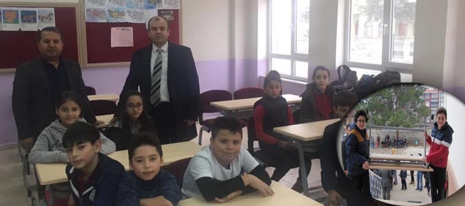 Atatürk Orta Okulunda Öğrenciler Yeni Sıralarına Kavuştu