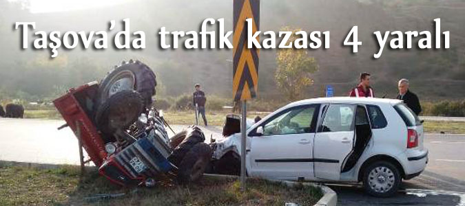 Taşova’da trafik kazası 4 yaralı