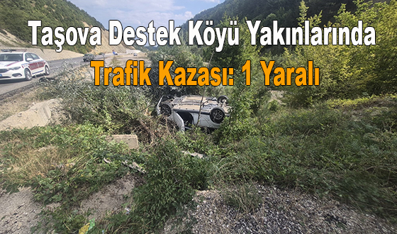 Destek köyü Mevki trafik kazası 1kişi yaralı